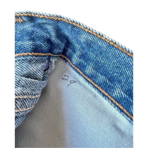 Lf Furst of a Kind Levi’s Upcycled Neon Zipper Mini Denim Skirt Size 29 - Picture 4 of 6